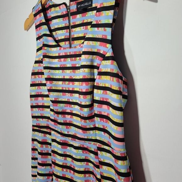 My Michelle Multicolor Striped Skater Dress - Picture 15 of 15